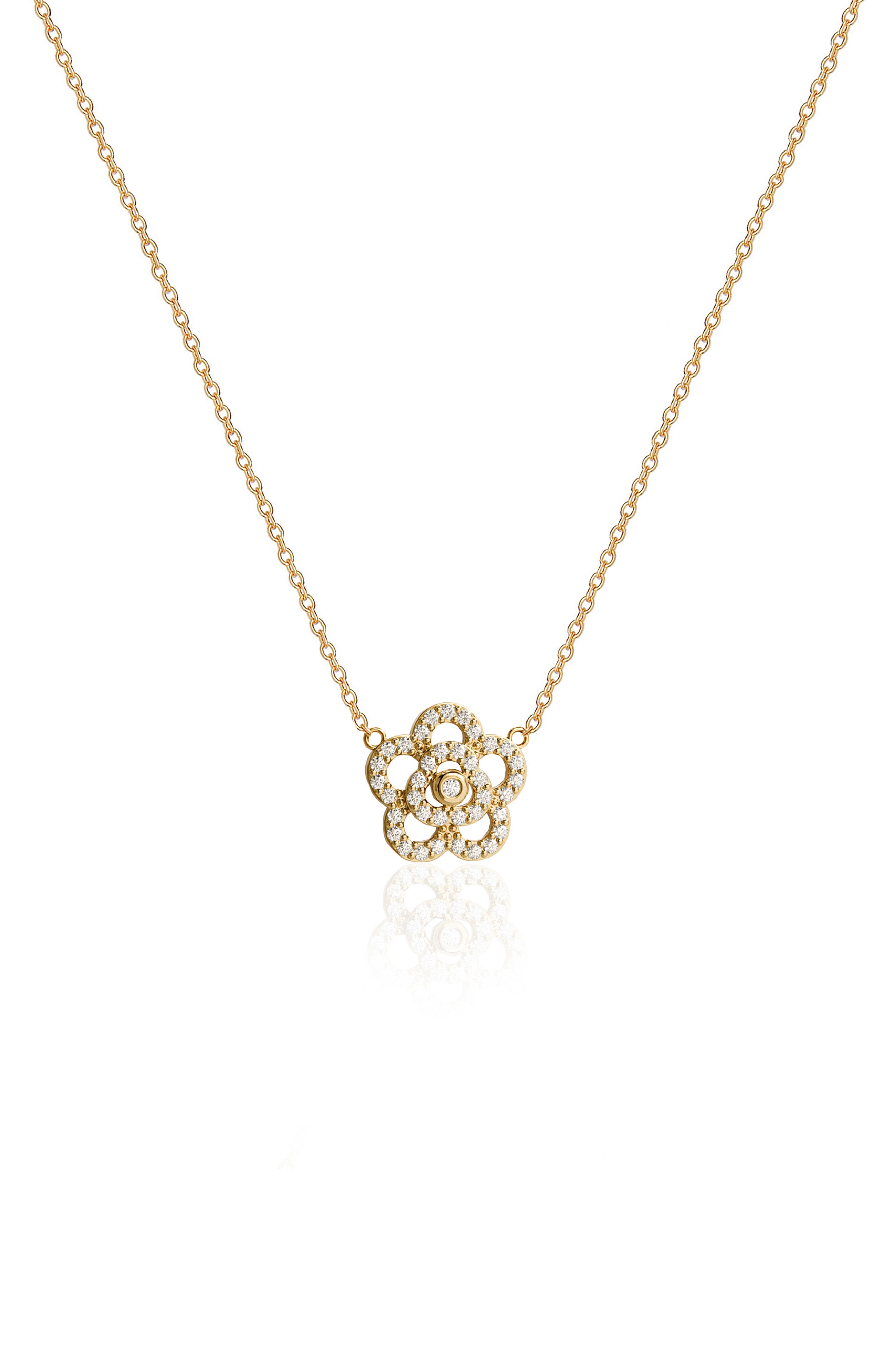 GABI RIELLE Effortless Staples Rose Pendant Necklace