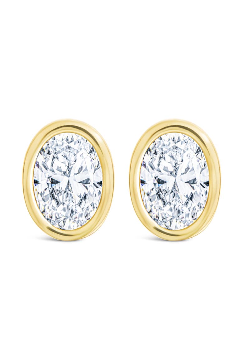 Oval Cut Cubic Zirconia Stud Earrings, Alternate, color, GOLD