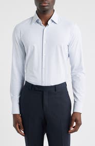 BOSS Hank Slim Fit Microcheck Stretch Dress Shirt
