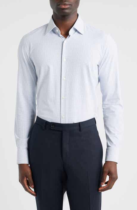 Hank Slim Fit Microcheck Stretch Dress Shirt