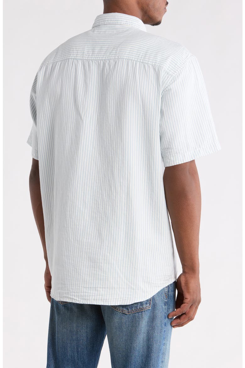 Lawson Stripe Cotton & Linen Blend Button-Up Shirt, Alternate, color, DAWN MIST-MARSHMALLOW