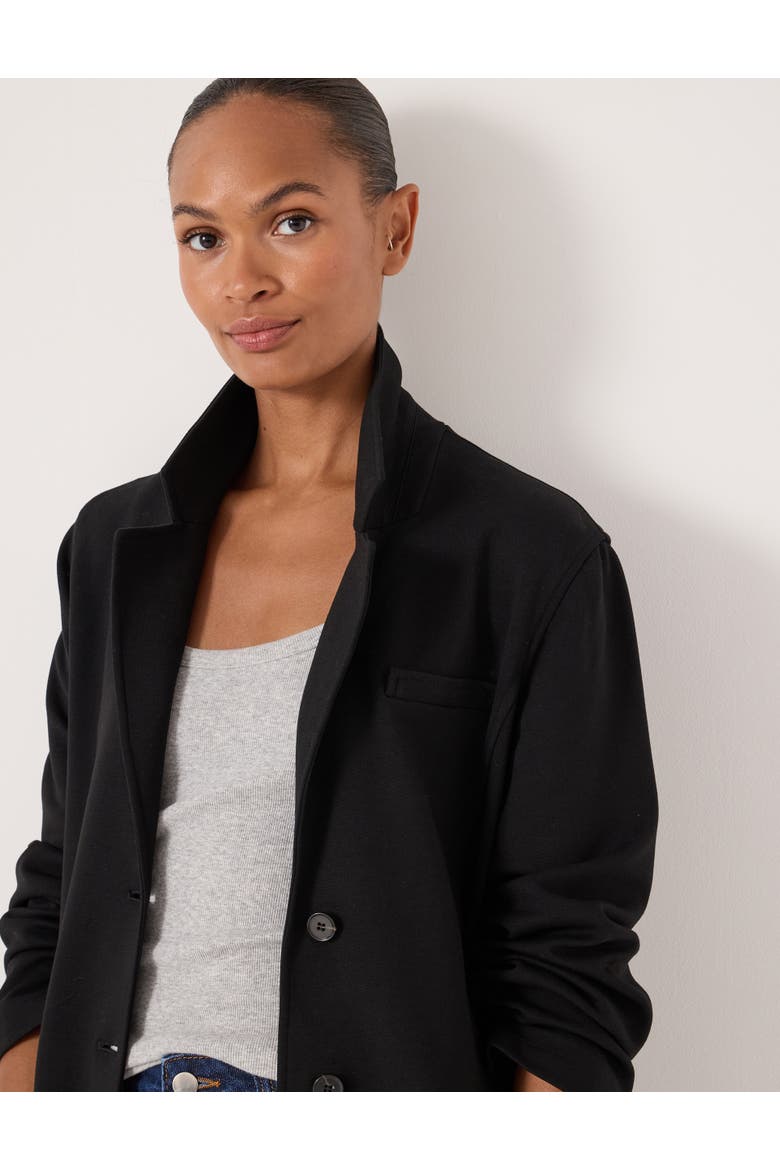 Relaxed Ponte Blazer, Alternate, color, Black