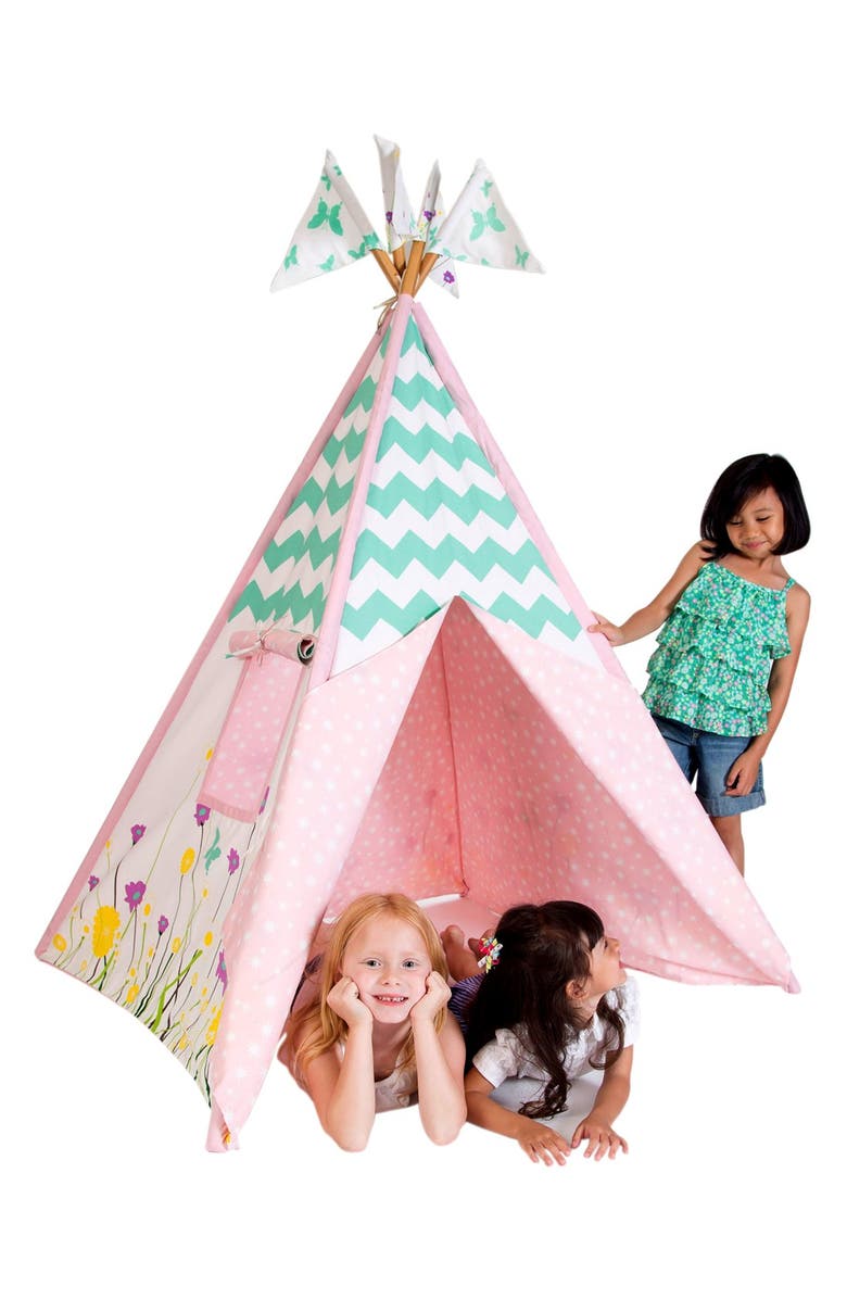 Pacific Play Tents 'Wildflowers' Cotton Canvas Teepee, Alternate, color,