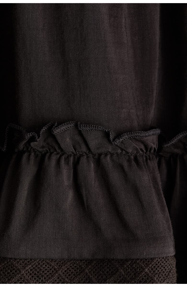 H&M Tiered Viscose-blend Skirt, Alternate, color, Black