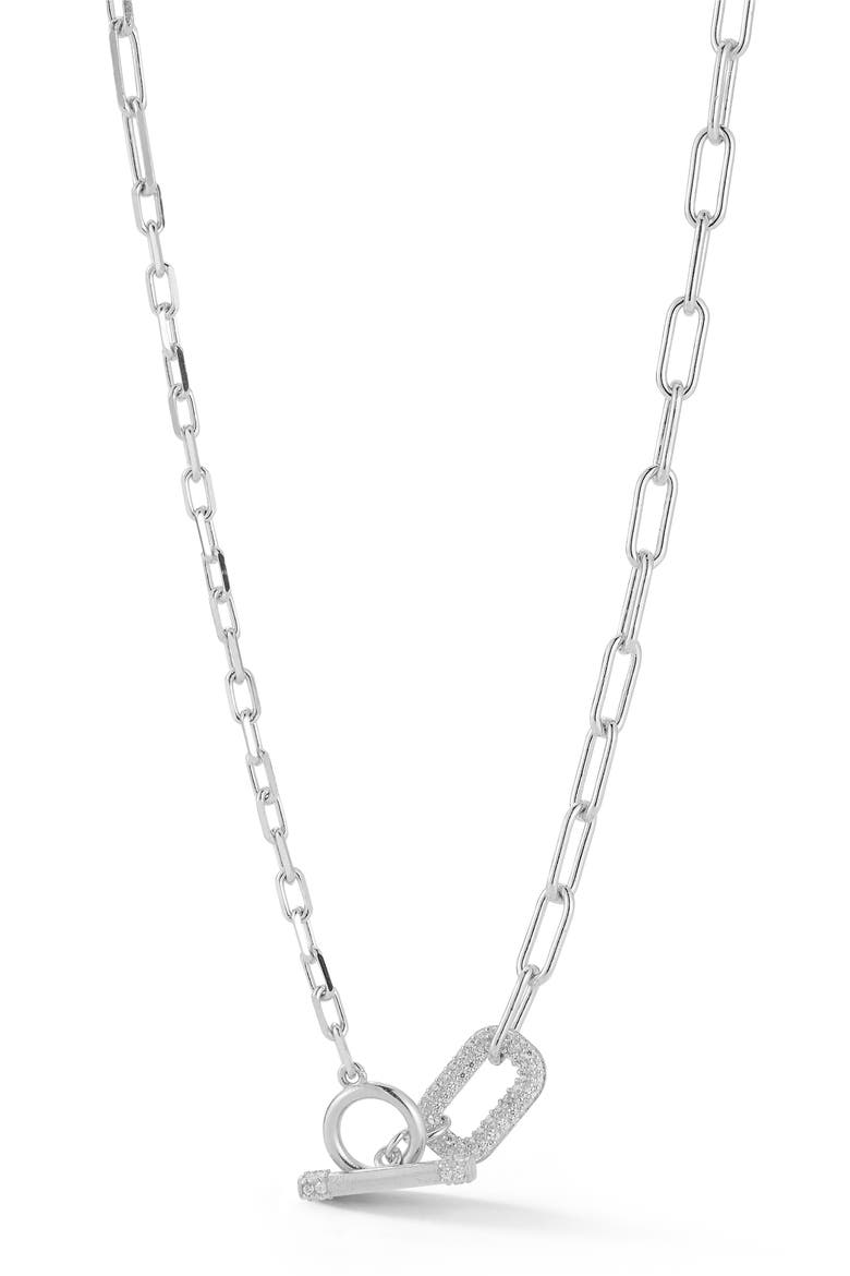 T-Bar Toggle Necklace, Main, color, SILVER
