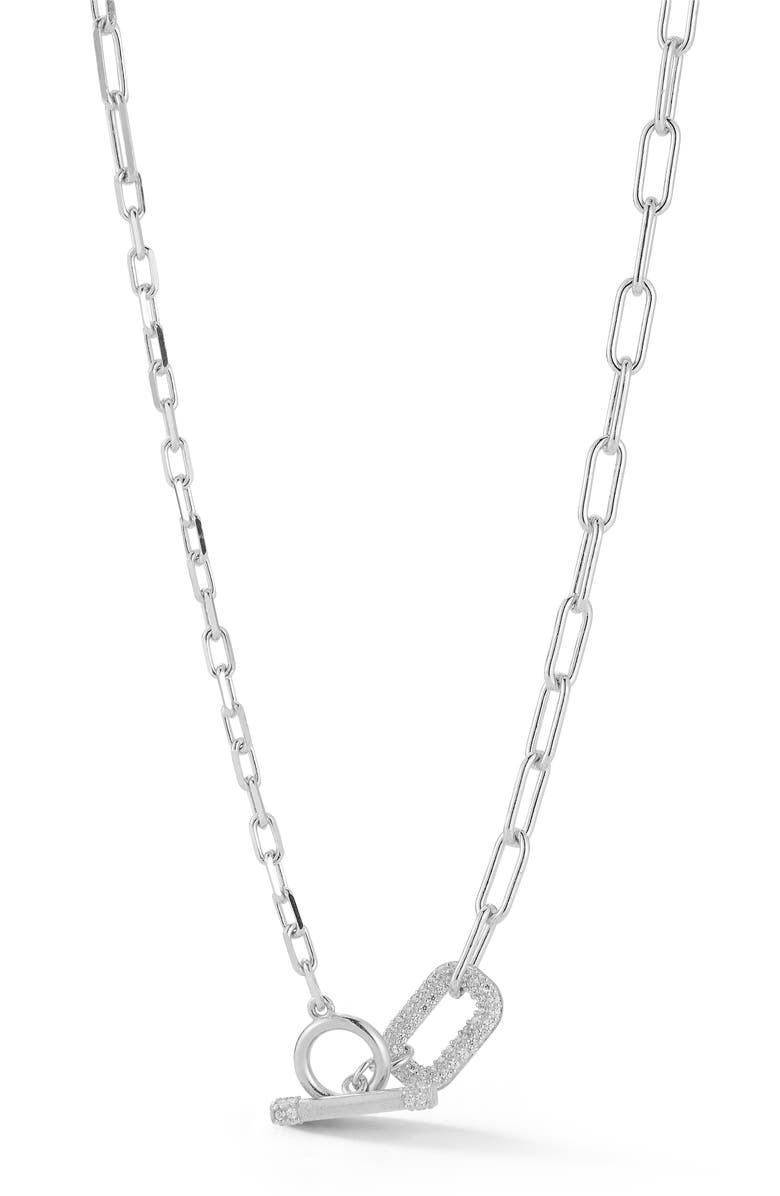 GLAZE JEWELRY T-Bar Toggle Necklace, Main, color, Silver