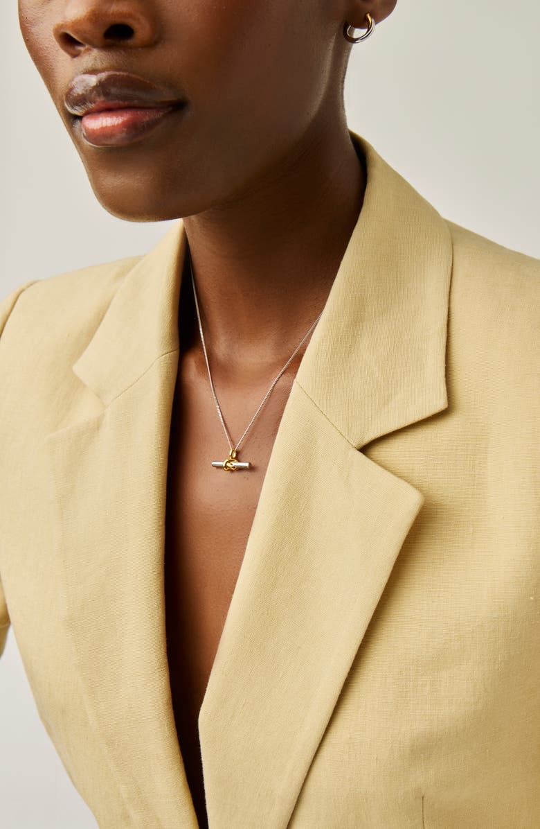 Missoma x Lucy Williams T-Bar Knot Pendant Necklace, Alternate, color, Gold