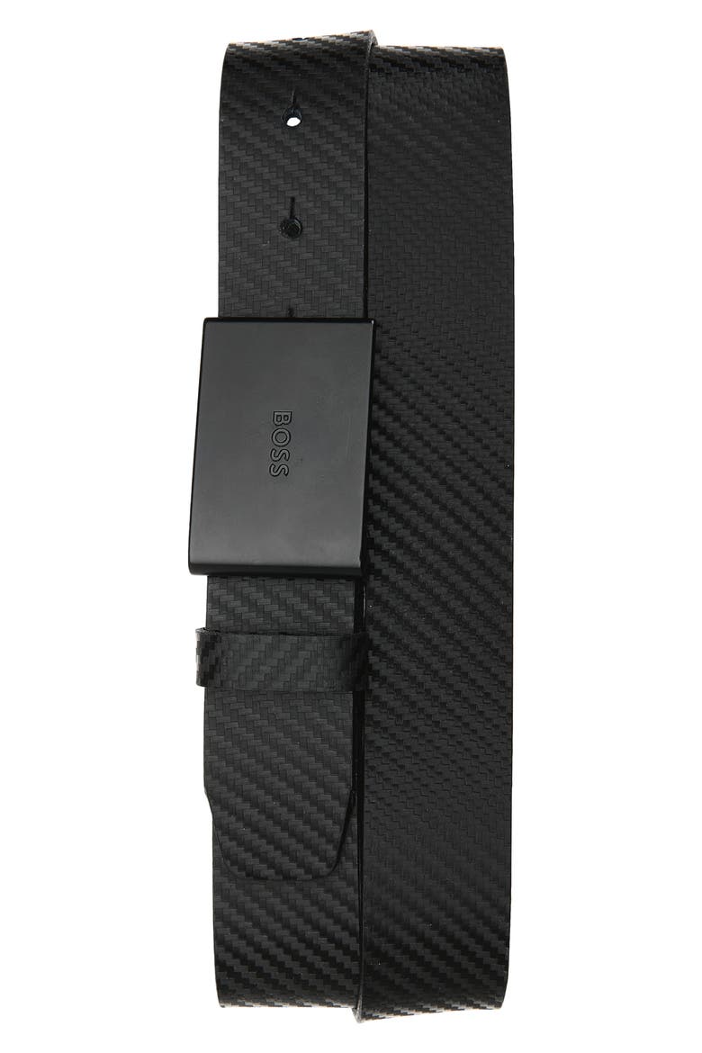 Tion Leather Belt, Main, color, BLACK
