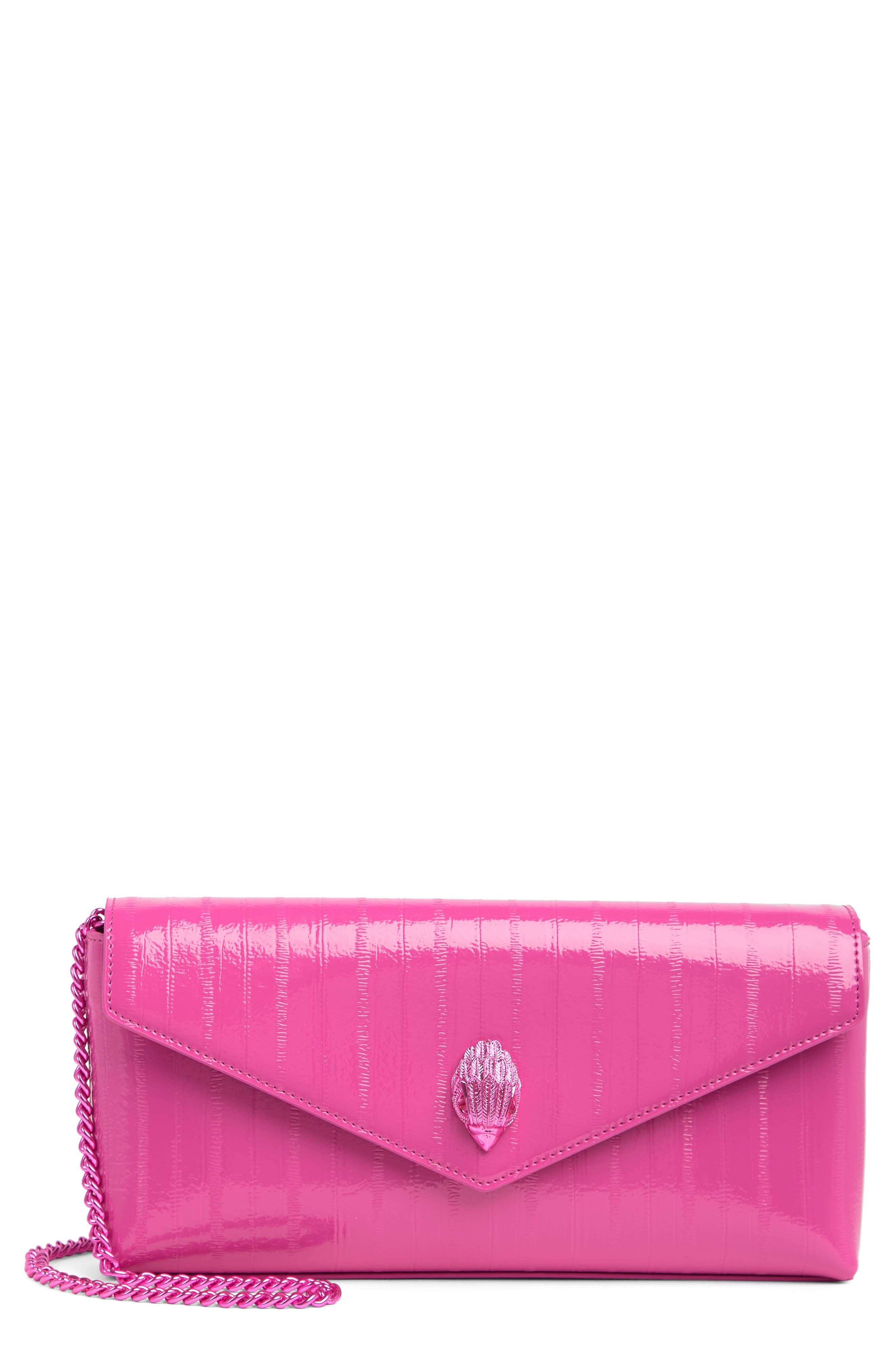 Kurt Geiger London Shoreditch Leather Envelope Clutch, Main, color, 
