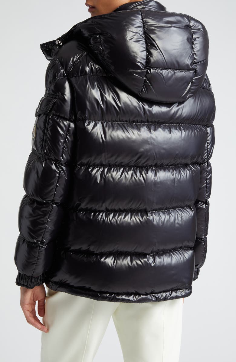 Moncler Maire Hooded Short Down Puffer Jacket, Alternate, color, Black