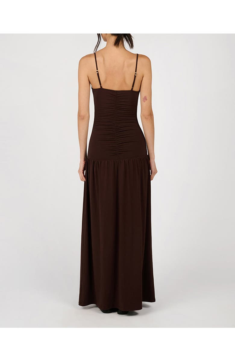 WeWoreWhat Ruched Front Scoop Maxi Dress, Alternate, color, Chesnut