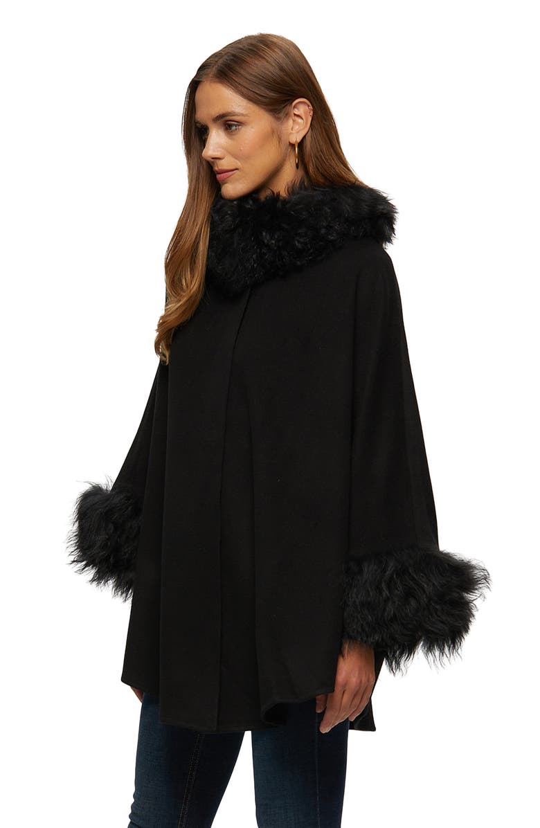 GORSKI Wool And Cashmere Cape, Alternate, color, Black