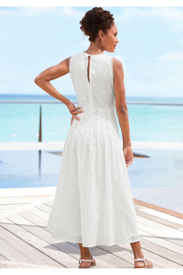 eyelet dress women The Midi Woven Easy fit J.McLaughlin Women's Newbury Eyelet Dress