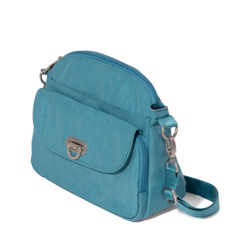 Baggallini Coastal Flip Lock Crossbody Bag In Seaside Blue