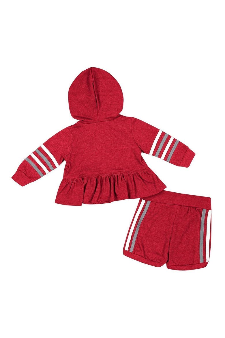 Girls Infant Colosseum Crimson Oklahoma Sooners Spoonful Full-Zip Hoodie & Shorts Set, Alternate, color, Crimson