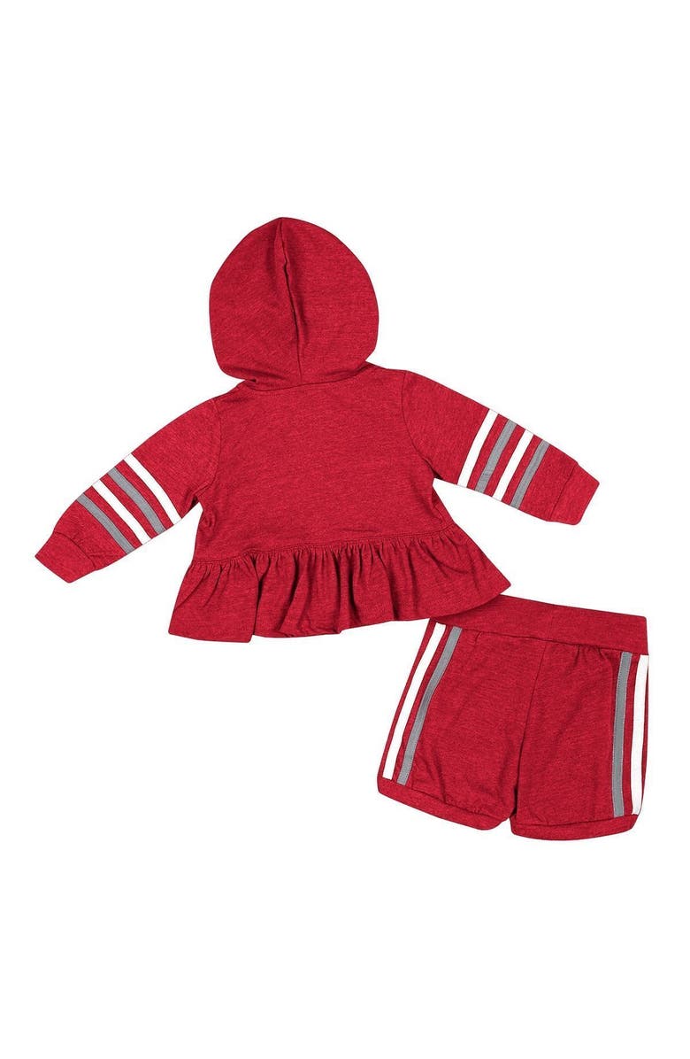 COLOSSEUM Girls Infant Colosseum Crimson Oklahoma Sooners Spoonful Full-Zip Hoodie & Shorts Set, Alternate, color, 