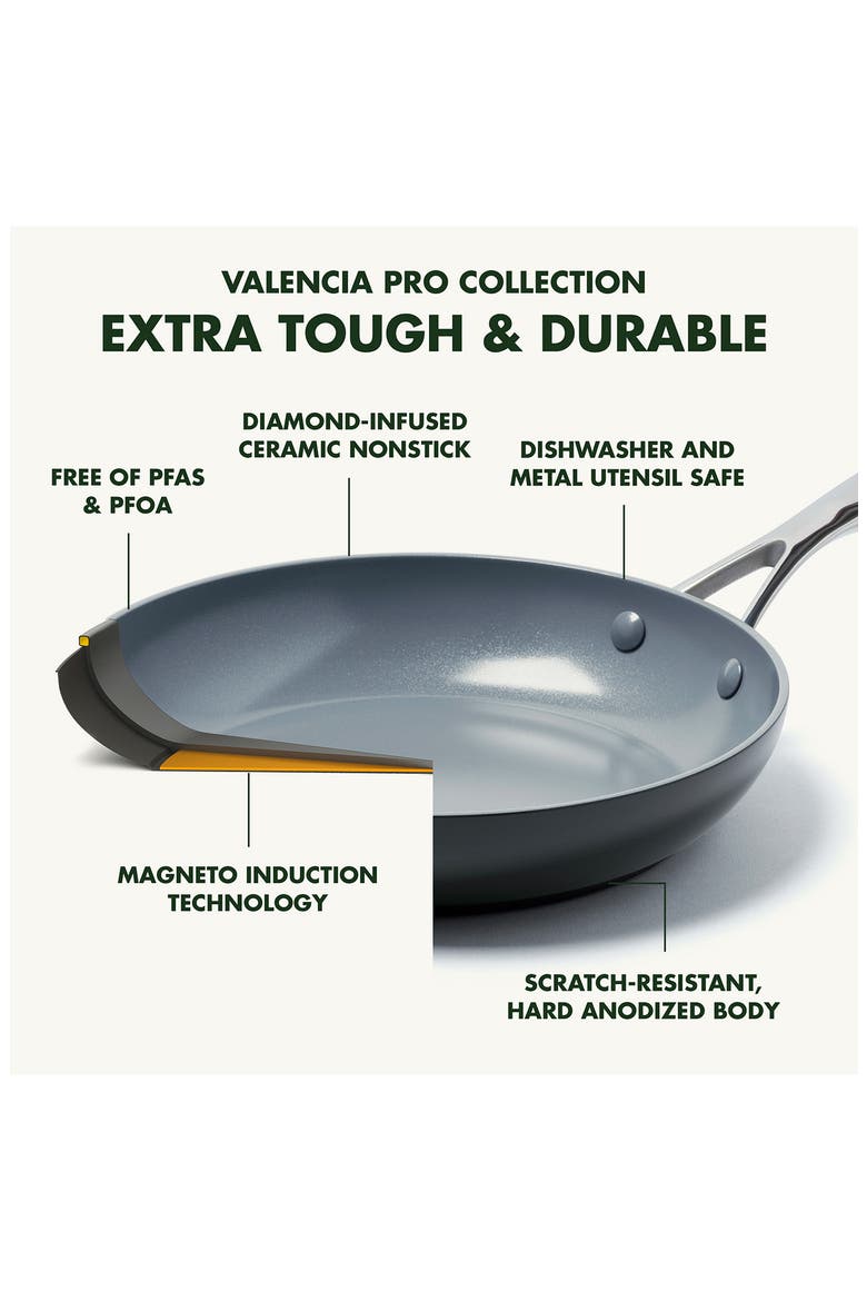Valencia Pro Set of 3 Ceramic Nonstick Fry Pans, Alternate, color, GREY