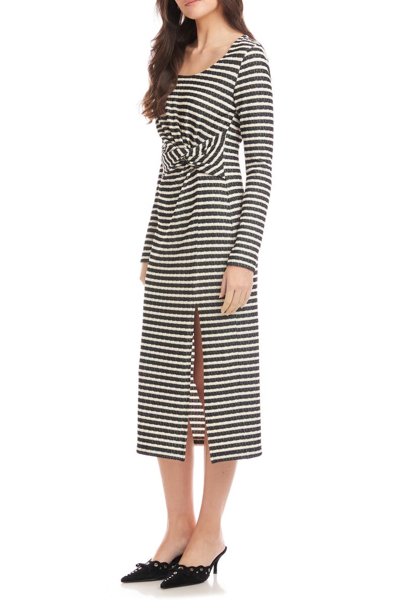 FIFTEEN TWENTY Tyler Side Twist Long Sleeve Midi Dress, Alternate, color, Stripe
