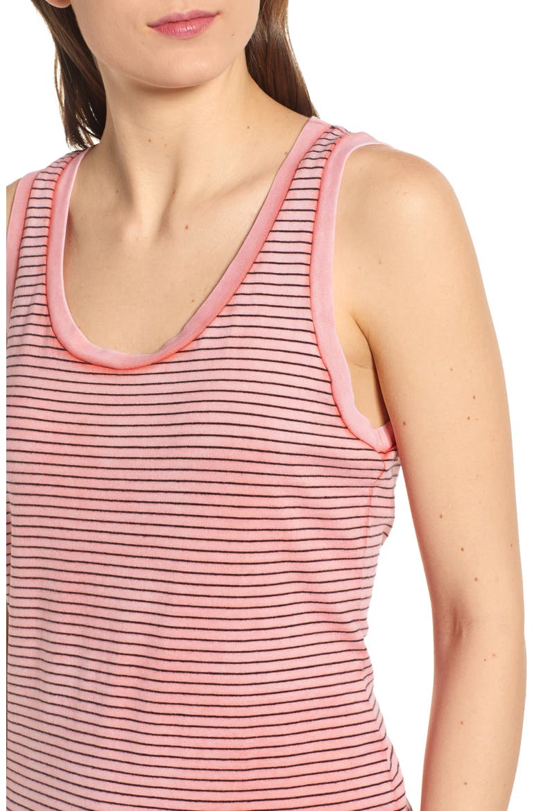 Cambria Stripe Fitted Tank, Alternate, color, SUNBAKED FADED AZALEA
