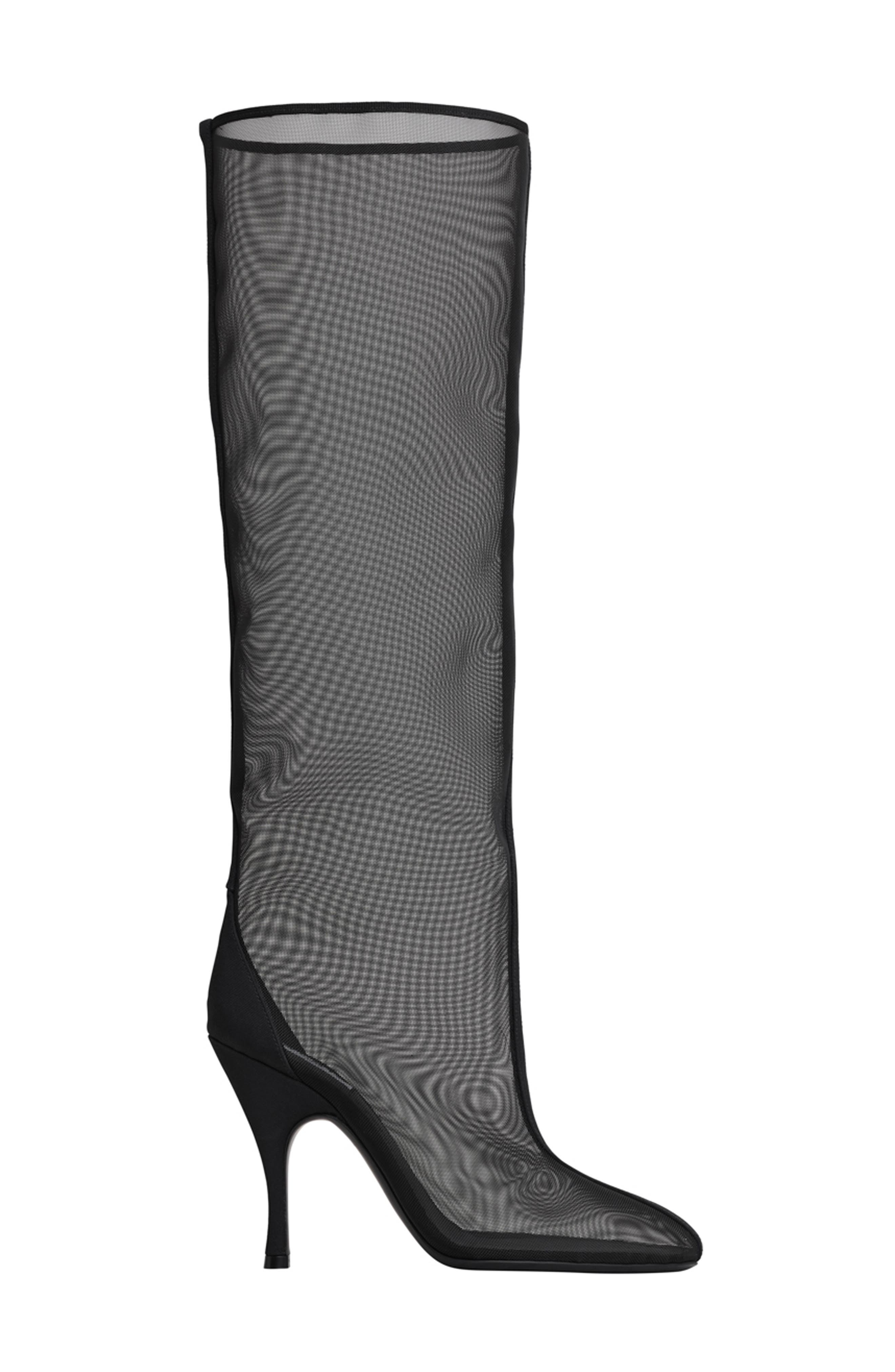 Mesh Knee High Boot, Main, color, 999 NOIR
