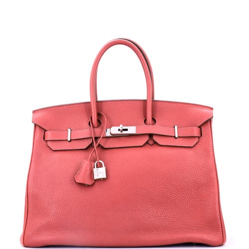 Pre-owned Hermes Hermes Birkin Handbag Pink Togo With Palladium Hardware 35 In Purple