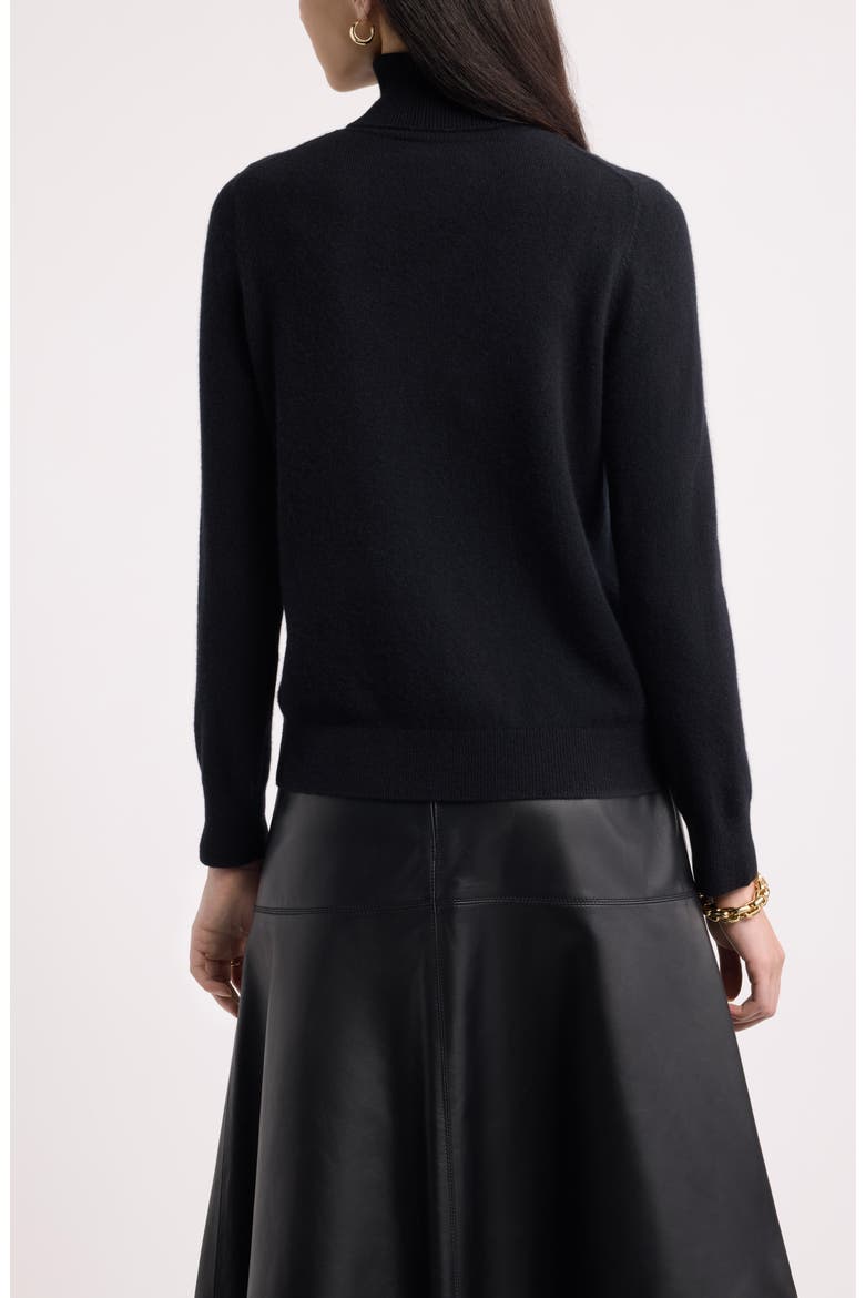 Classic Cashmere Turtleneck Sweater, Alternate, color, BLACK ROCK
