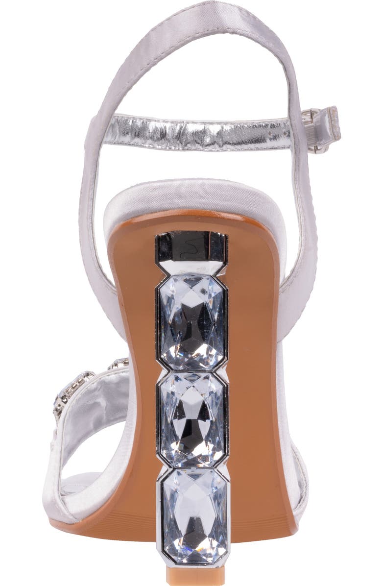LADY COUTURE Rhinestone Ankle Strap Sandal, Alternate, color, Silver