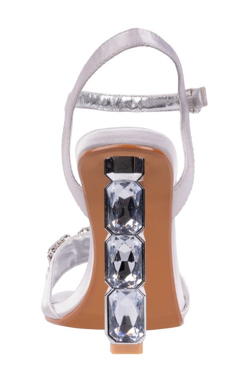 Lady Couture Rhinestone Ankle Strap Sandal In Silver