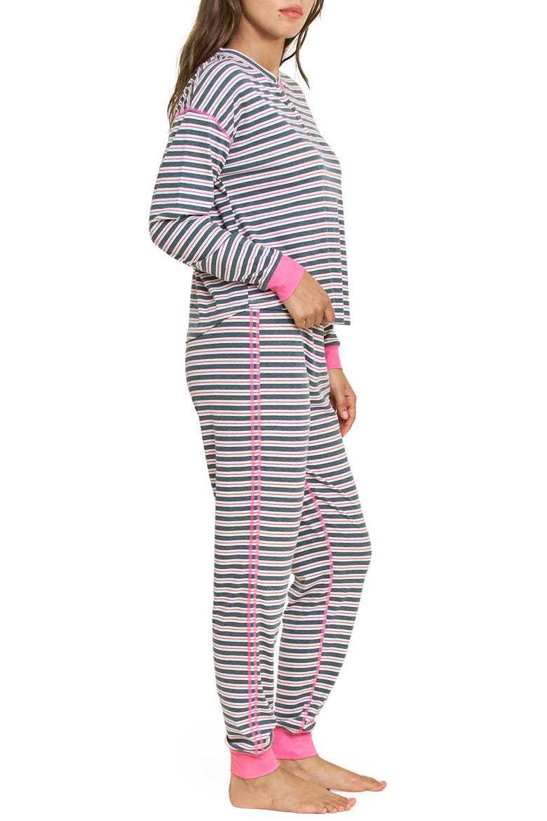 Cuddle Crew Henley Pajamas, Alternate, color, EVERGREEN STRIPE