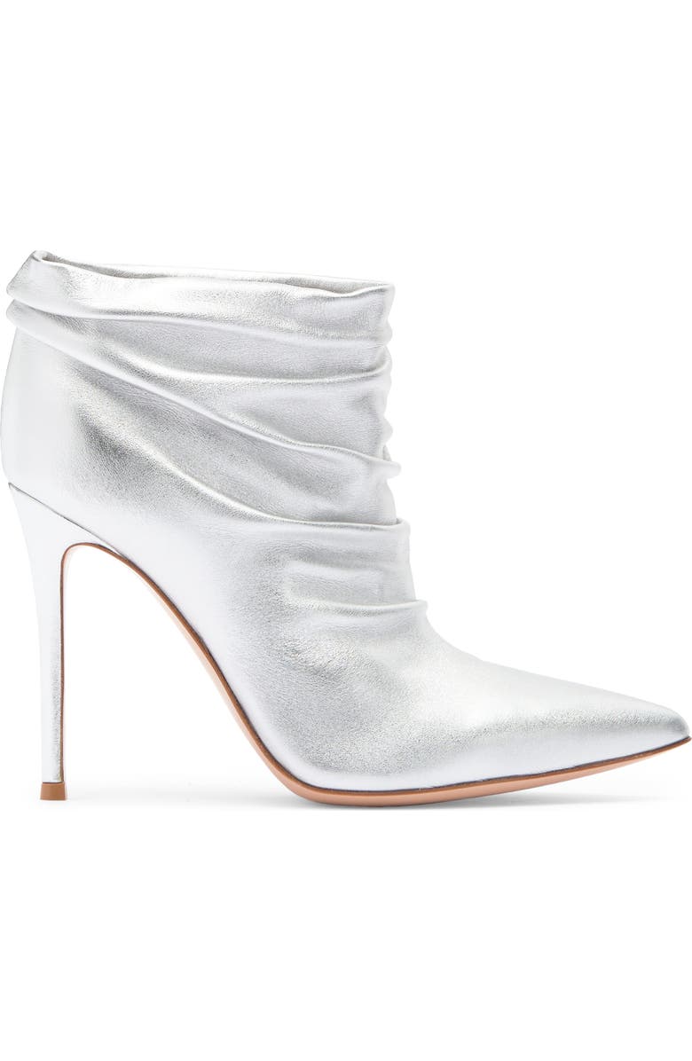 Gianvito Rossi Metallic Leather Ankle Bootie, Alternate, color,