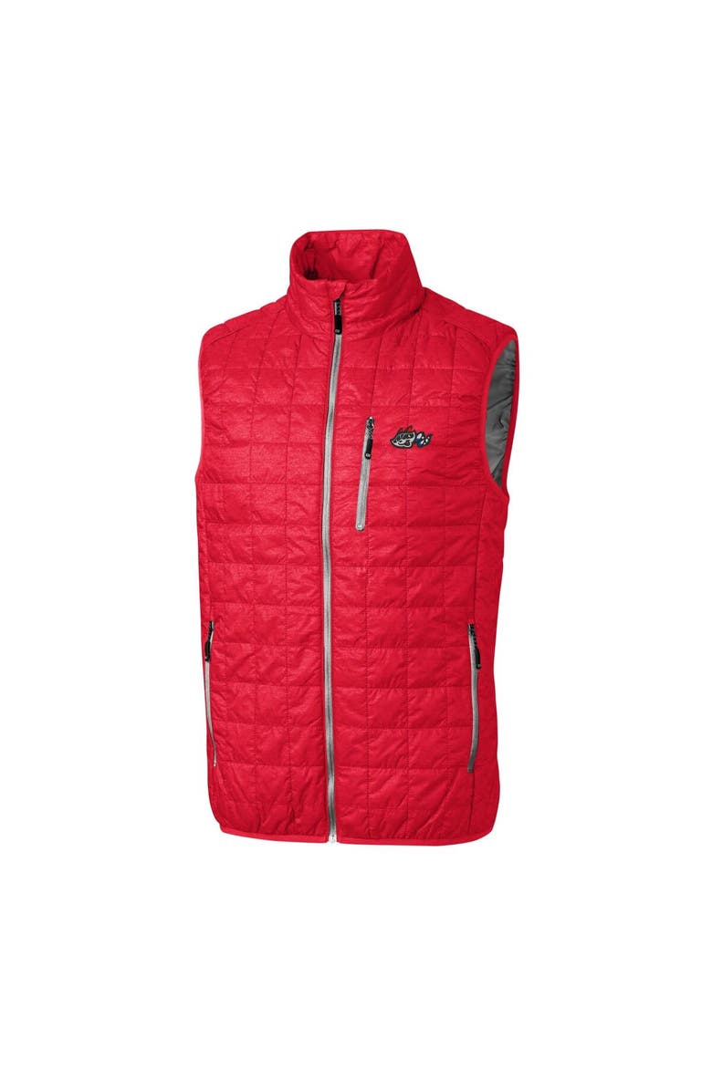 Cutter & Buck Men's Cutter & Buck  Red Rocket City Trash Pandas Rainier PrimaLoft Big & Tall Eco Insulated Full-Zip Puffer Vest, Alternate, color, 
