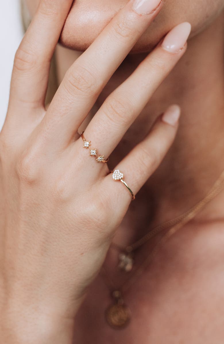 Anzie North Star Trio Ring, Alternate, color, Clear