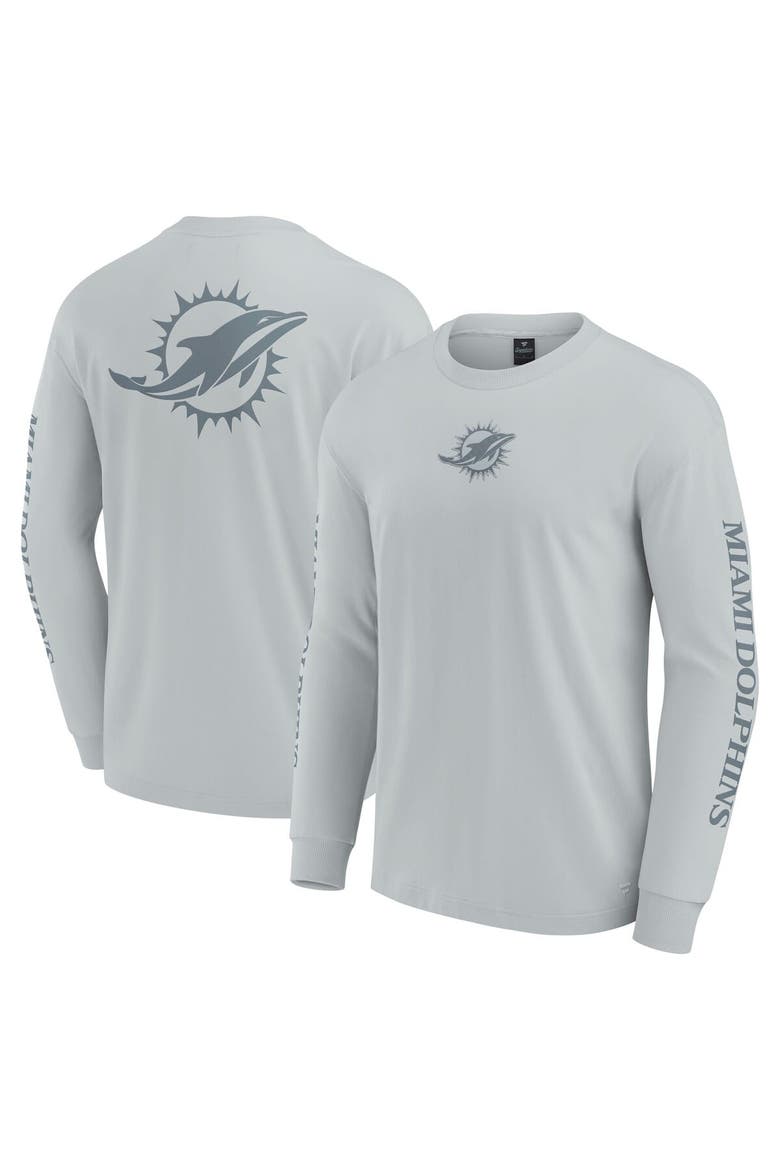 Unisex Fanatics  Gray Miami Dolphins Elements Strive Long Sleeve T-Shirt, Alternate, color, Gray