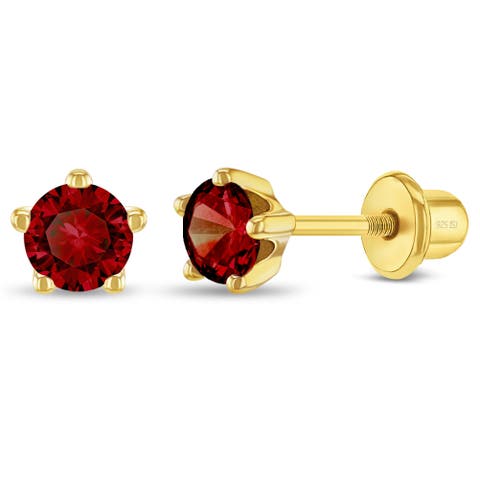 Prong CZ Solitaire Earrings