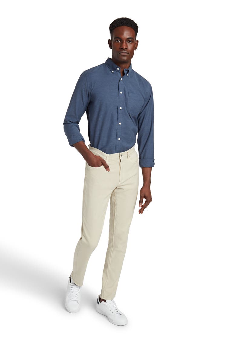 Faherty Cotton Blend Oxford Button-Down Shirt, Alternate, color, Navy Heather