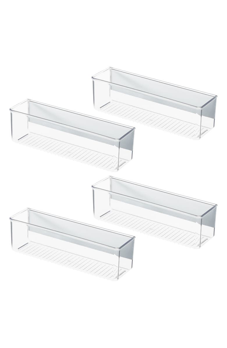 iDesign Magnetic Organizer Bins for Laundry Room - Set of 4 - Clear, Main, color, Clear