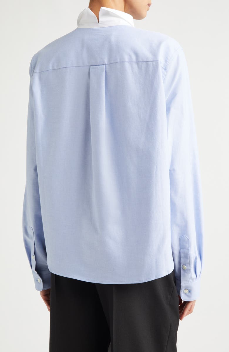 Marni Mending Logo Colorblock Cotton Poplin Button-Up Shirt, Alternate, color, 