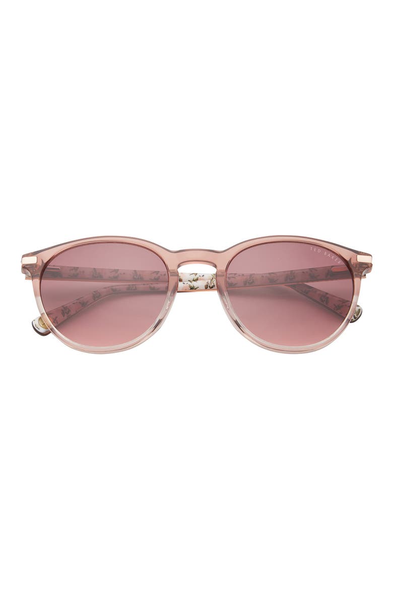 52mm Round Sunglasses, Main, color, BLUSH