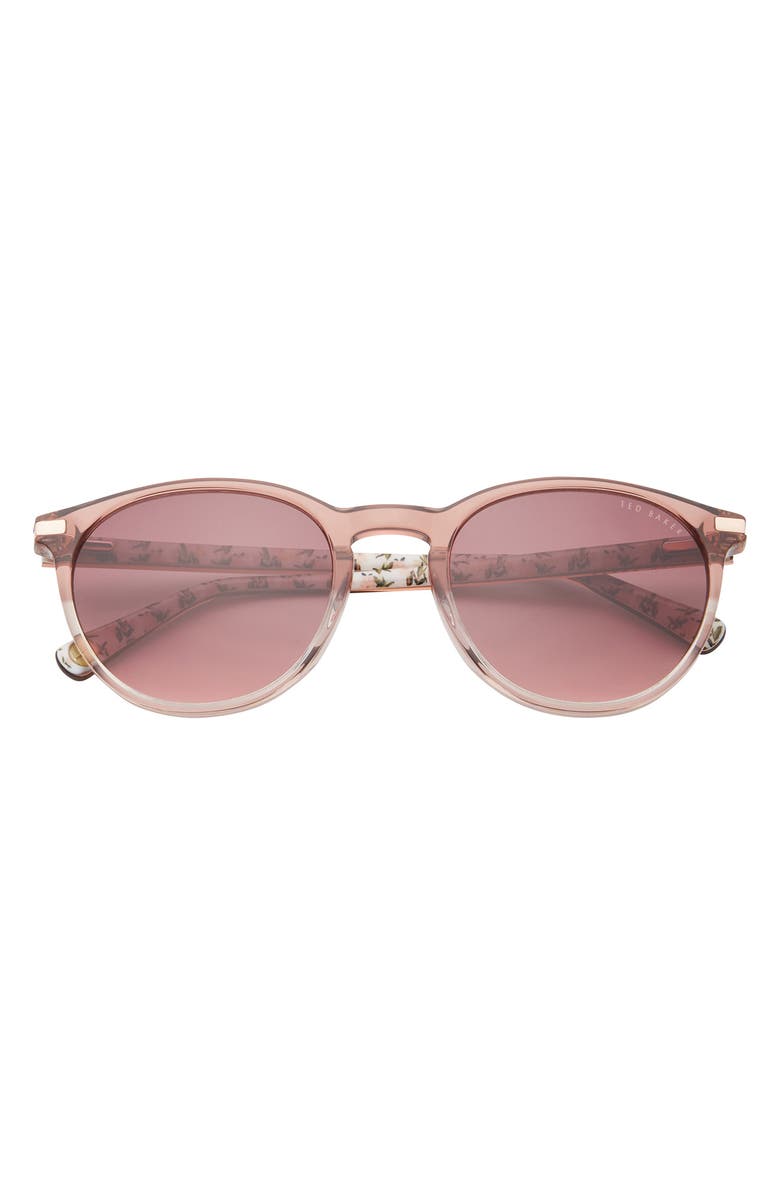 Ted Baker London 52mm Round Sunglasses, Main, color, Blush