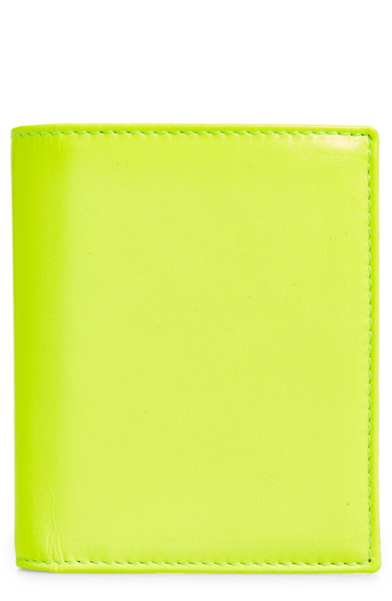 Comme des Garçons Wallets Super Fluorescent Leather Bifold Wallet, Main, color, Yellow/ Light Orange