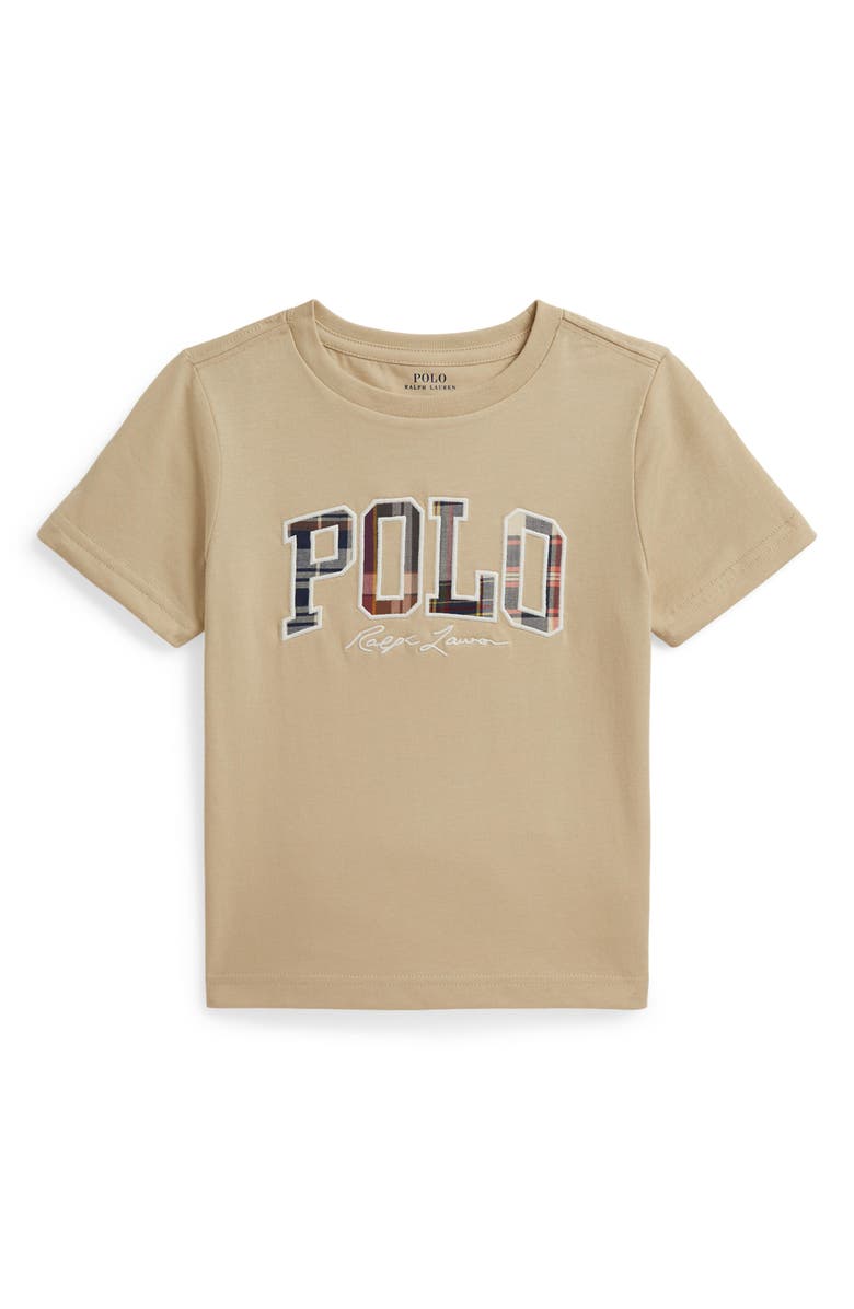 Polo Ralph Lauren Kids' Logo Appliqué Cotton T-Shirt, Main, color, Tallow Cream