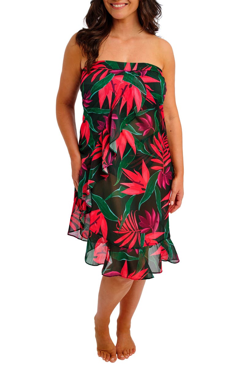 Fantasie Pichola Cover-Up Sarong Skirt, Alternate, color, Mangrove