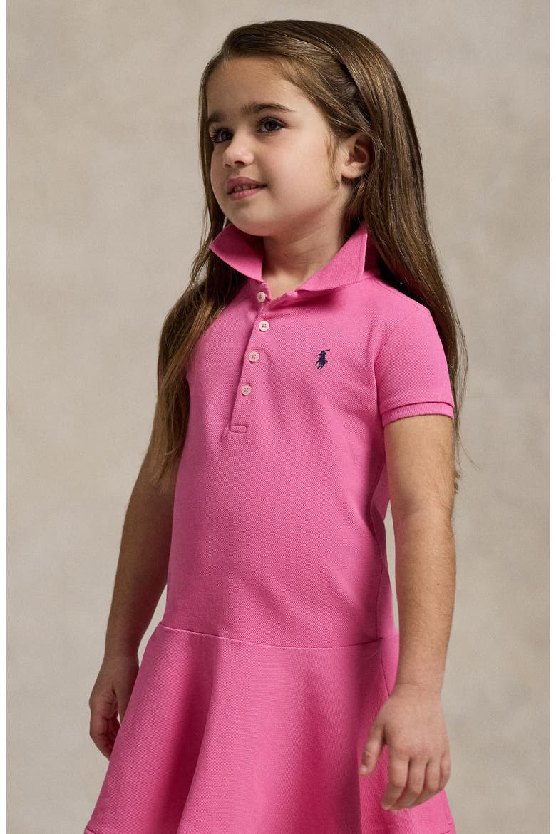 Kids' Stretch Cotton Polo Dress, Alternate, color, PINK