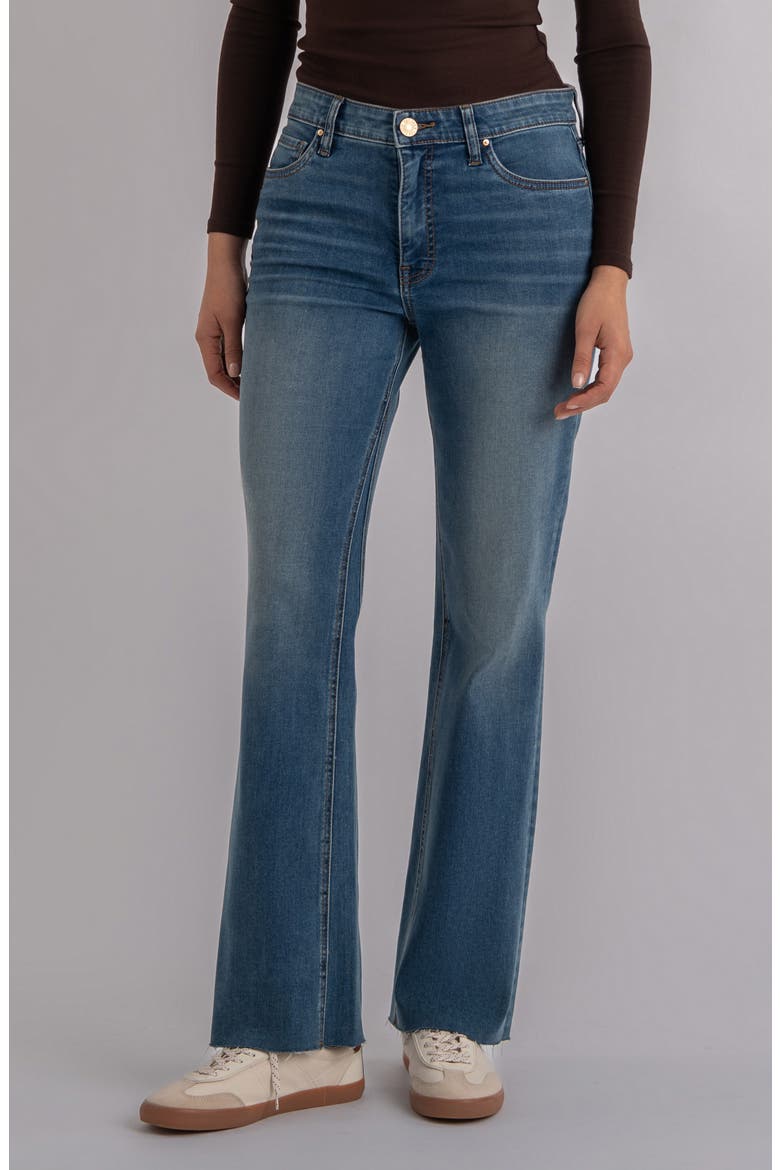 Kelly Raw Hem High Waist Kick Flare Jeans, Main, color, SENSES