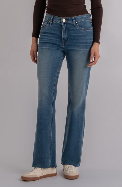 Kelly Raw Hem High Waist Kick Flare Jeans (Senses)