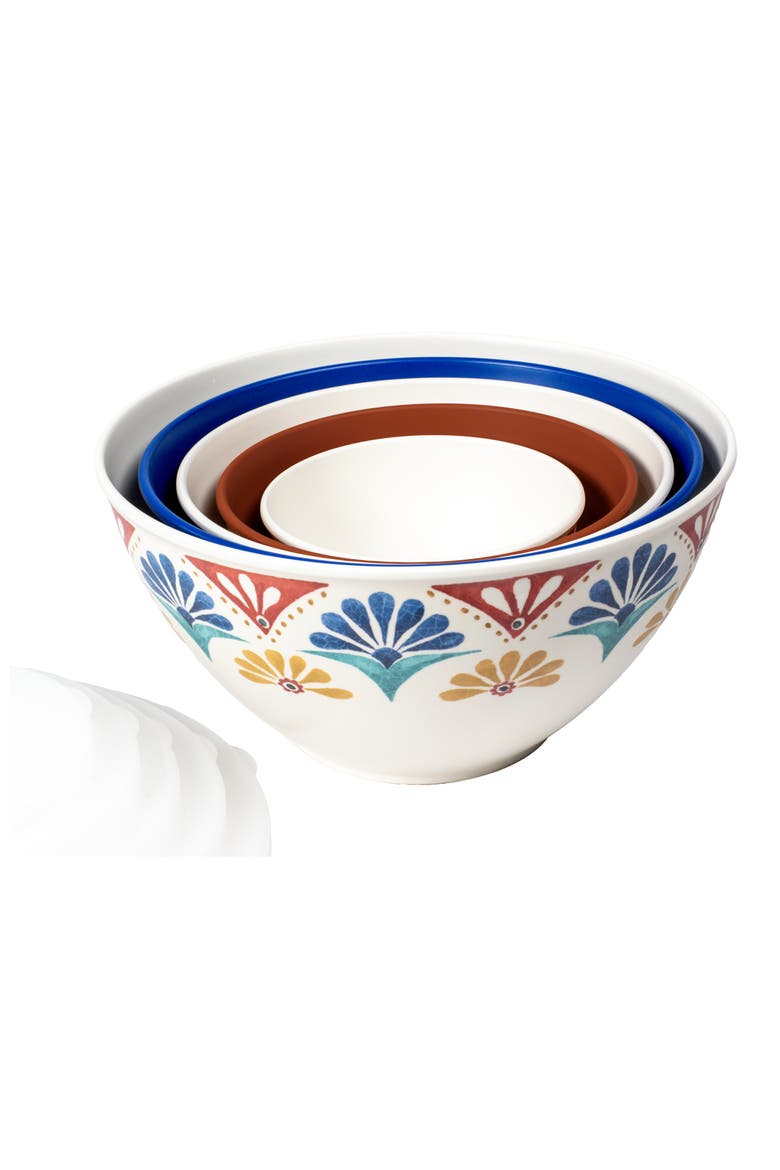 Rio Medallion Set Of 5 Nesting Mixing Bowls, Alternate, color, WHITE MULTI