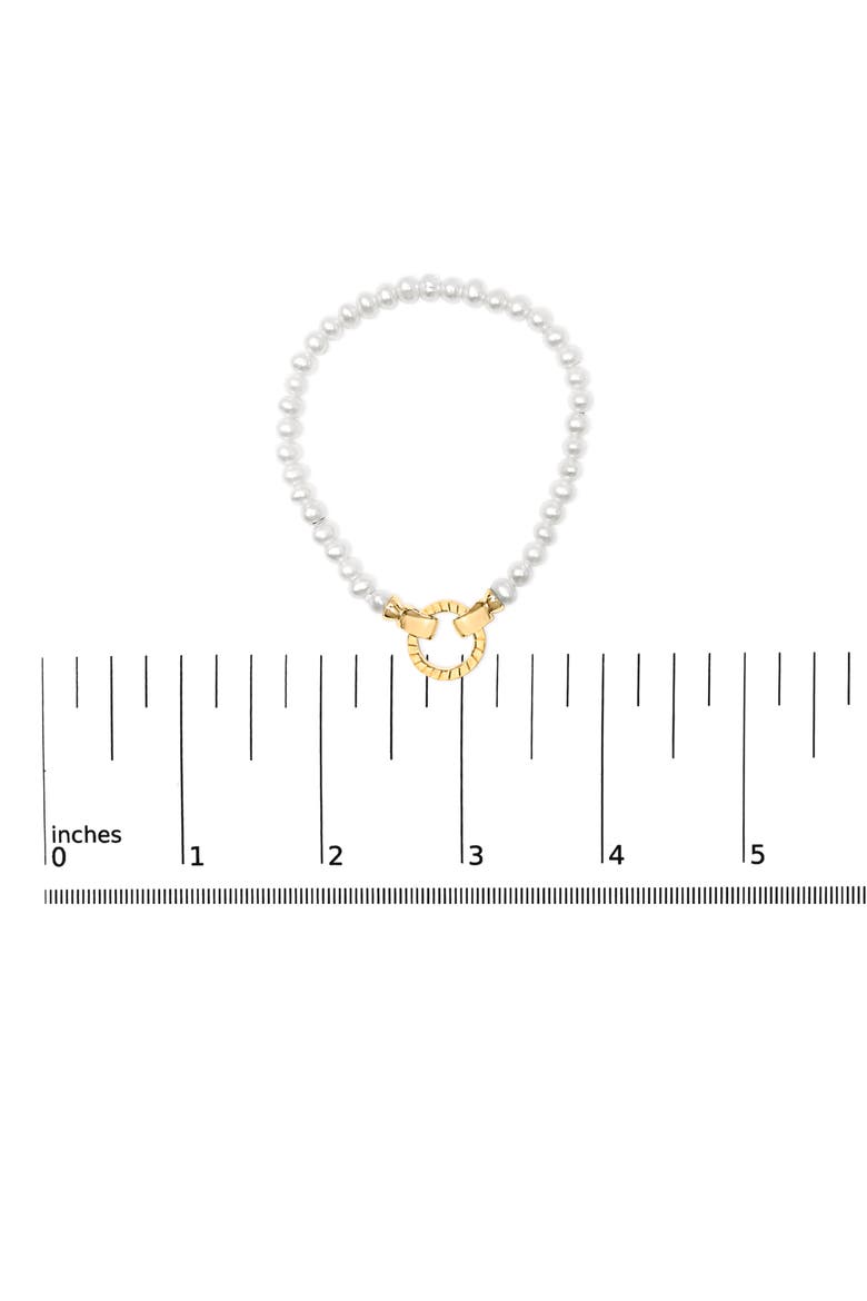 18K Yellow Gold Vermeil Pearl Infinity Lock Tennis Bracelet, Alternate, color, Yellow Gold over Silver