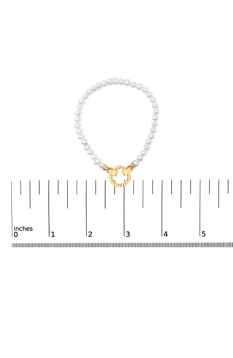 Haus of Brilliance 18K Yellow Gold Vermeil Pearl Infinity Lock Tennis Bracelet, Alternate, color, Yellow Gold Over Silver