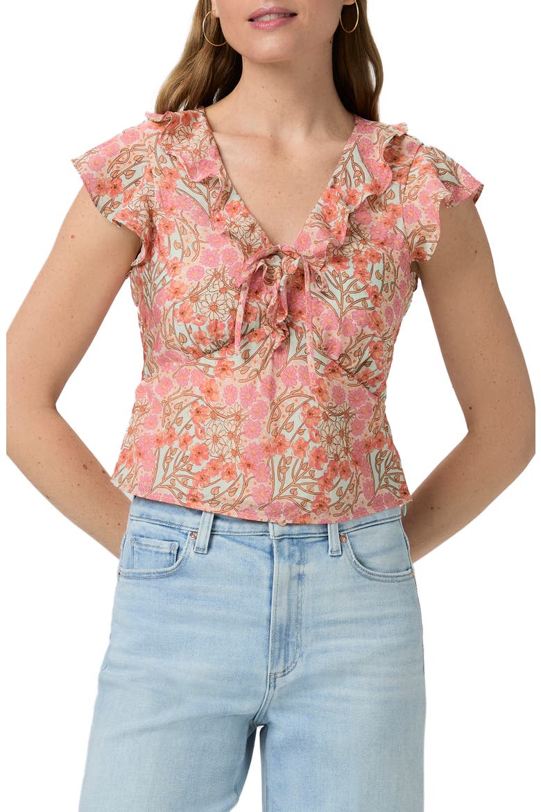 Farrow Floral Ruffle Top, Main, color, BLUE BELL MULTI