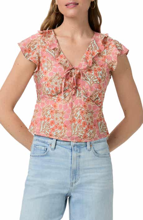 PAIGE Farrow Floral Ruffle Top